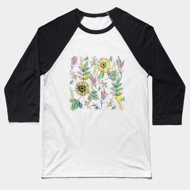 Flower art. Baseball T-Shirt by create